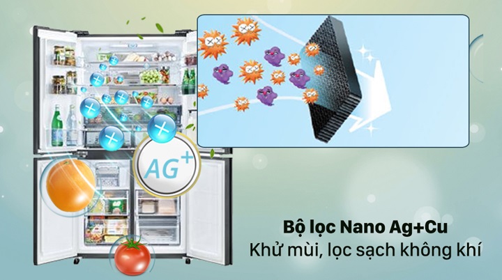 Tủ lạnh Sharp SJ-FXP600VG-MR - Khử mùi hiệu quả, tạo bầu không khí sạch khuẩn với công nghệ Plasmacluster Ion