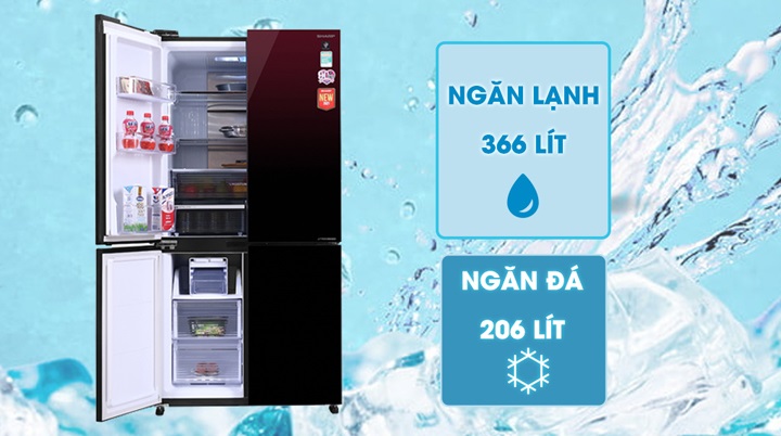 Tủ lạnh Sharp - Dung tích sử dụng 572 lít phù hợp với gia đình trên 5 thành viên
